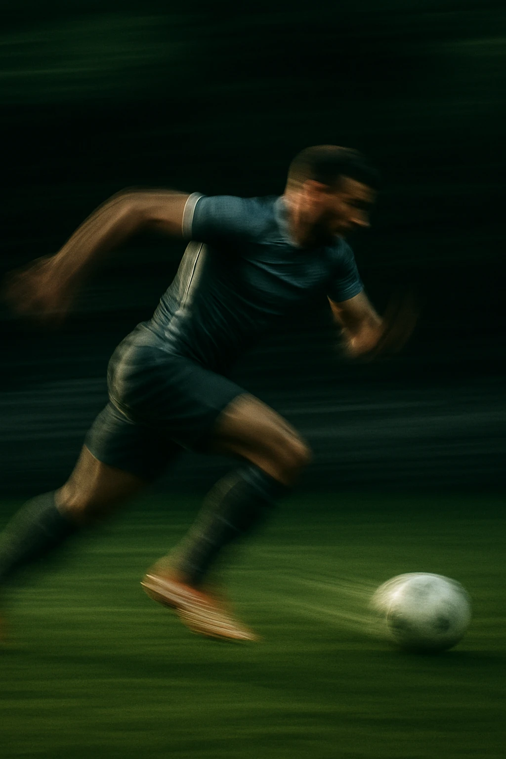 High-Speed Soccer Sprint with Motion Blur