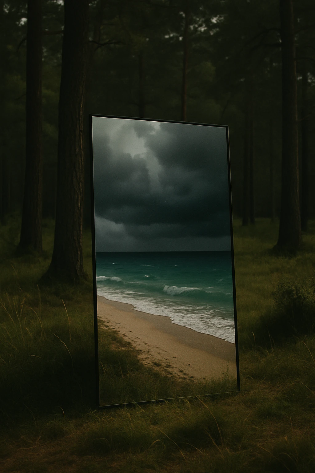 Mirror With Alternate Landscape