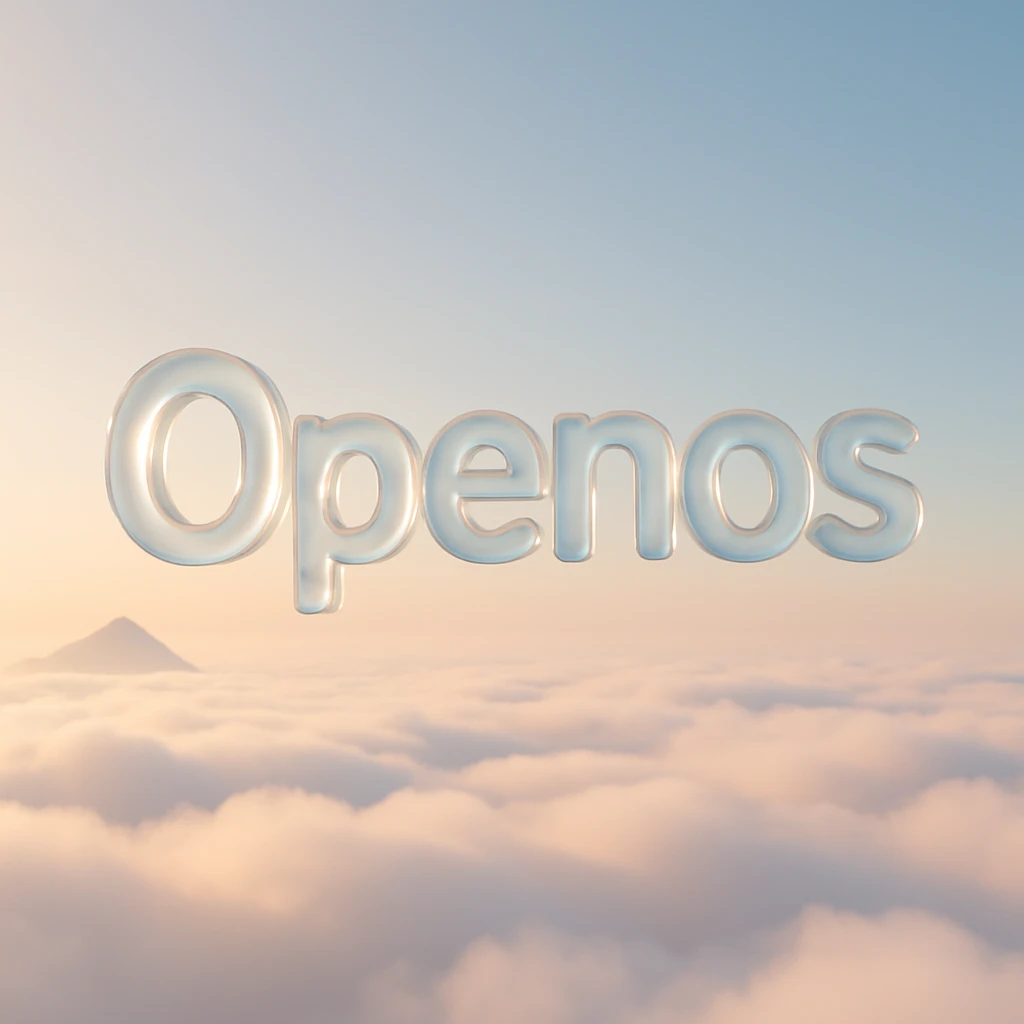 3D Glass Text over Dreamy Clouds